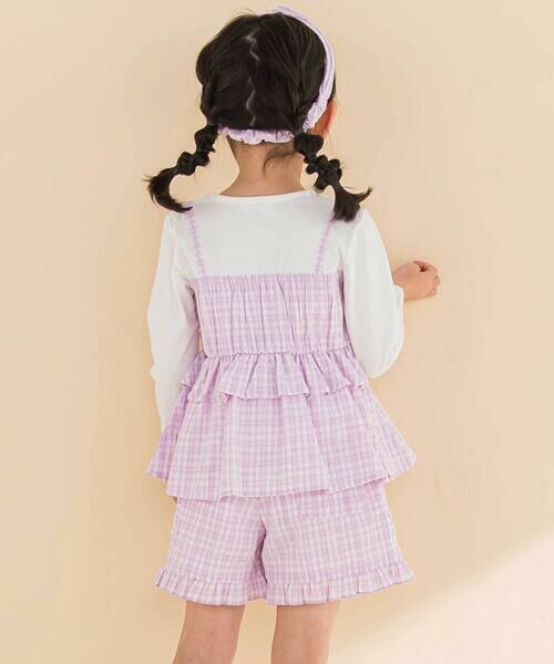 Noeil aime BeBe / ノイユ エーム べべ ショート・ハーフ・半端丈パンツ | 【お揃い】ワッシャーチェック裾フリルパンツ(90~130cm) | 詳細8