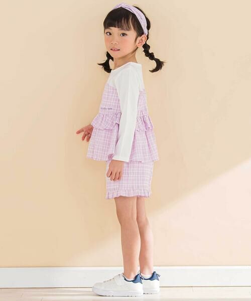 Noeil aime BeBe / ノイユ エーム べべ ショート・ハーフ・半端丈パンツ | 【お揃い】ワッシャーチェック裾フリルパンツ(90~130cm) | 詳細9