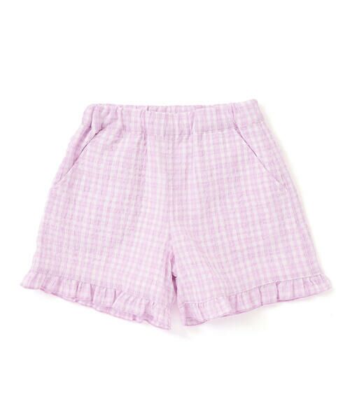 Noeil aime BeBe / ノイユ エーム べべ ショート・ハーフ・半端丈パンツ | 【お揃い】ワッシャーチェック裾フリルパンツ(90~130cm) | 詳細11