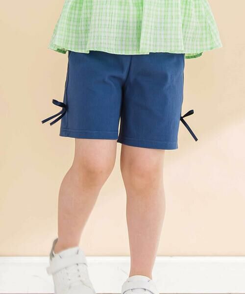 Noeil aime BeBe/ノイユ エーム べべ デニムニットハーフパンツ(80~130cm) ブルー 130cm Noeil aime BeBe/ノイユ エーム べべ デニムニットハーフパンツ(80~130cm) ブルー 130cm