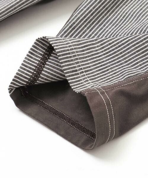 Noeil aime BeBe / ノイユ エーム べべ ショート・ハーフ・半端丈パンツ | ストライプx天竺ハーフパンツ(80~130cm) | 詳細7