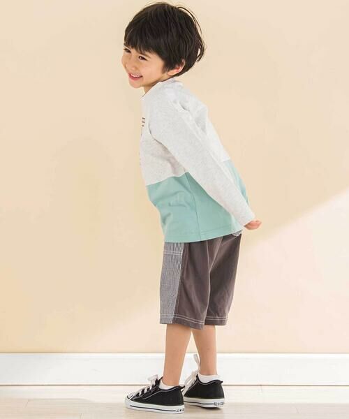 Noeil aime BeBe / ノイユ エーム べべ ショート・ハーフ・半端丈パンツ | ストライプx天竺ハーフパンツ(80~130cm) | 詳細2