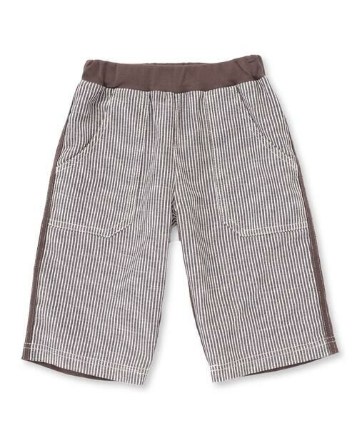 Noeil aime BeBe/ノイユ エーム べべ ストライプx天竺ハーフパンツ(80~130cm) ブラック系 80cm Noeil aime BeBe/ノイユ エーム べべ ストライプx天竺ハーフパンツ(80~130cm) ブラック系 80cm