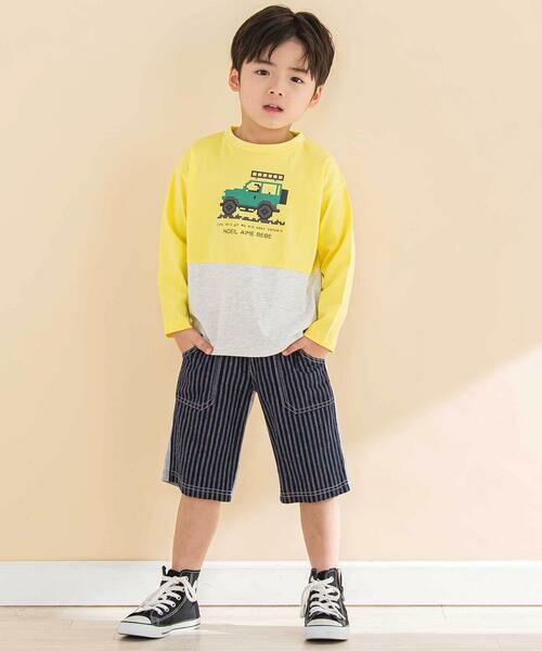 Noeil aime BeBe / ノイユ エーム べべ ショート・ハーフ・半端丈パンツ | ストライプx天竺ハーフパンツ(80~130cm) | 詳細13