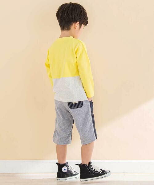 Noeil aime BeBe / ノイユ エーム べべ ショート・ハーフ・半端丈パンツ | ストライプx天竺ハーフパンツ(80~130cm) | 詳細14