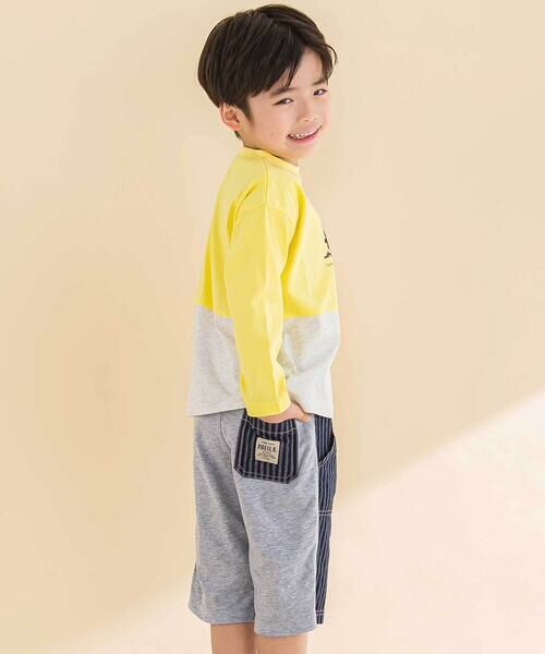 Noeil aime BeBe / ノイユ エーム べべ Tシャツ | 天竺スパンフライス配色くるまプリント長袖Tシャツ(80~130cm) | 詳細3