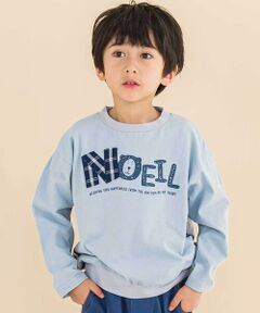 Noeil aime BeBe / ノイユ エーム べべ Tシャツ | 天竺チェックロゴ長袖Tシャツ(80~130cm)