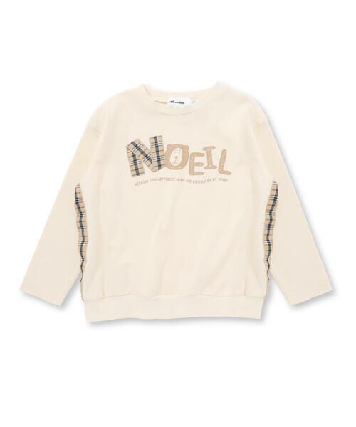 Noeil aime BeBe / ノイユ エーム べべ Tシャツ | 天竺チェックロゴ長袖Tシャツ(80~130cm) | 詳細3