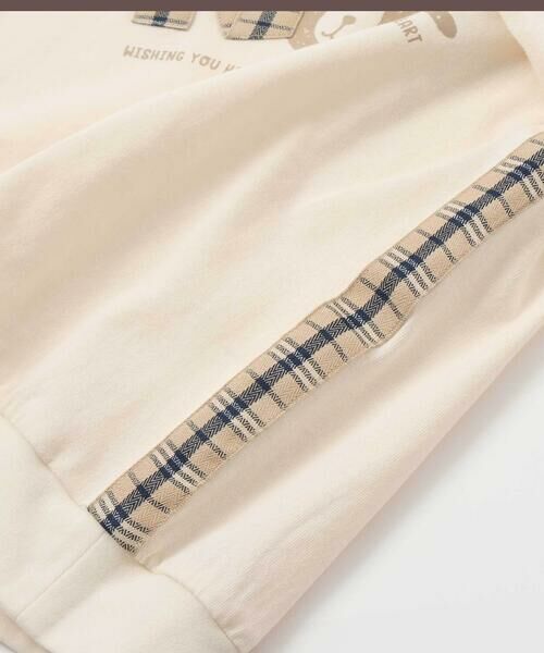 Noeil aime BeBe / ノイユ エーム べべ Tシャツ | 天竺チェックロゴ長袖Tシャツ(80~130cm) | 詳細5