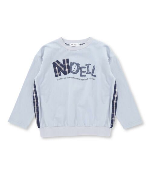 Noeil aime BeBe / ノイユ エーム べべ Tシャツ | 天竺チェックロゴ長袖Tシャツ(80~130cm) | 詳細8