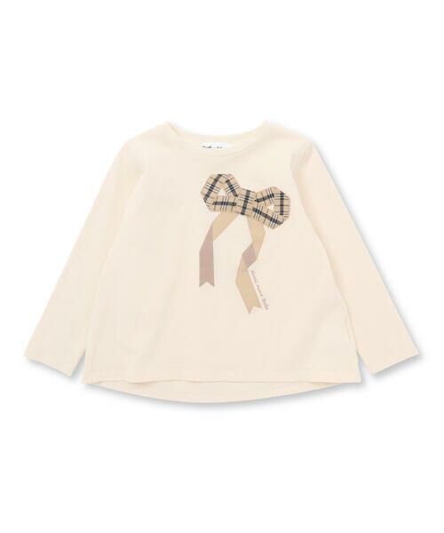 Noeil aime BeBe / ノイユ エーム べべ Tシャツ | 天竺チェックリボン長袖Tシャツ(80~130cm) | 詳細4