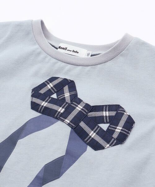 Noeil aime BeBe / ノイユ エーム べべ Tシャツ | 天竺チェックリボン長袖Tシャツ(80~130cm) | 詳細12