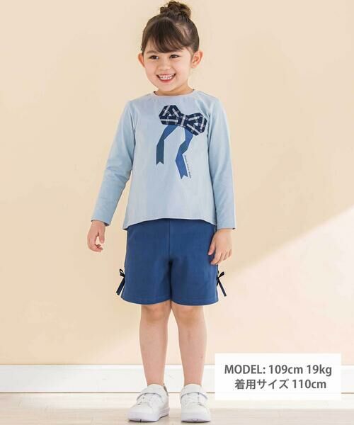 Noeil aime BeBe / ノイユ エーム べべ Tシャツ | 天竺チェックリボン長袖Tシャツ(80~130cm) | 詳細6