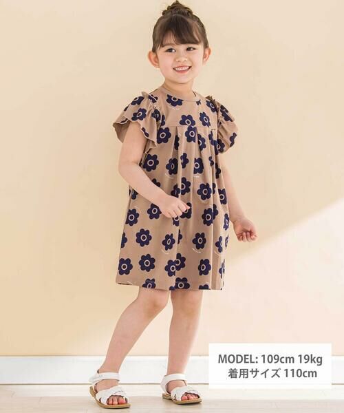 Noeil aime BeBe / ノイユ エーム べべ ミニ丈・ひざ丈ワンピース | 【お揃い】花柄プリント天竺ワンピース(80~130cm) | 詳細5