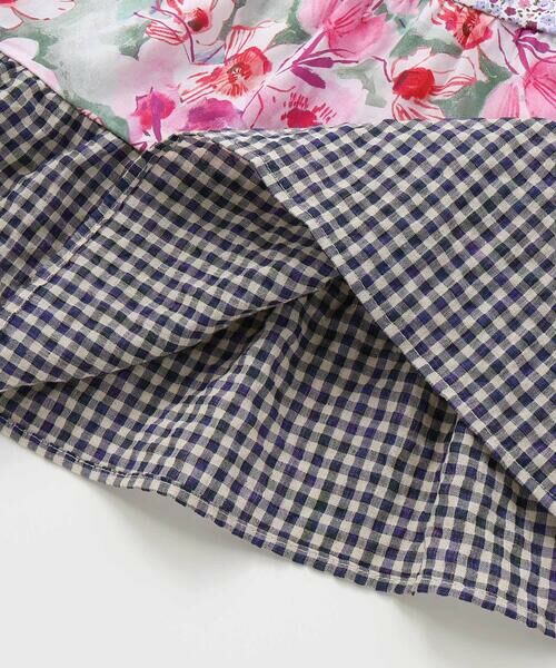 Noeil aime BeBe / ノイユ エーム べべ ミニ丈・ひざ丈ワンピース | 【お揃い】花柄チェックティアードワンピース(90~130cm) | 詳細10