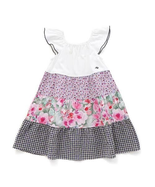 Noeil aime BeBe / ノイユ エーム べべ ミニ丈・ひざ丈ワンピース | 【お揃い】花柄チェックティアードワンピース(90~130cm) | 詳細4