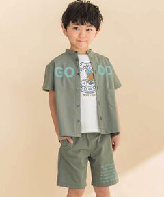 Noeil aime BeBe / ノイユ エーム べべ シャツ・ブラウス | 【お揃い】リップストップ・ダンガリー半袖シャツ+パンツセットアップ(90~130cm)