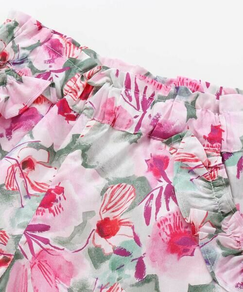 Noeil aime BeBe / ノイユ エーム べべ ミニ・ひざ丈スカート | 【お揃い】花柄チェックポケットフリルキュロット(90~130cm) | 詳細5