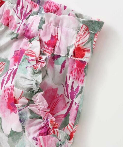 Noeil aime BeBe / ノイユ エーム べべ ミニ・ひざ丈スカート | 【お揃い】花柄チェックポケットフリルキュロット(90~130cm) | 詳細6