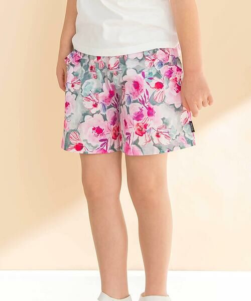 Noeil aime BeBe/ノイユ エーム べべ 【お揃い】花柄チェックポケットフリルキュロット(90~130cm) ピンク系 120cm Noeil aime BeBe/ノイユ エーム べべ 【お揃い】花柄チェックポケットフリルキュロット(90~130cm) ピンク系 120cm