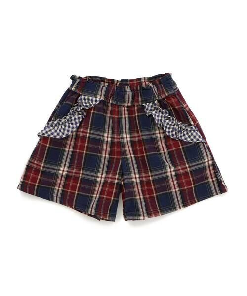 Noeil aime BeBe / ノイユ エーム べべ ミニ・ひざ丈スカート | 【お揃い】花柄チェックポケットフリルキュロット(90~130cm) | 詳細14