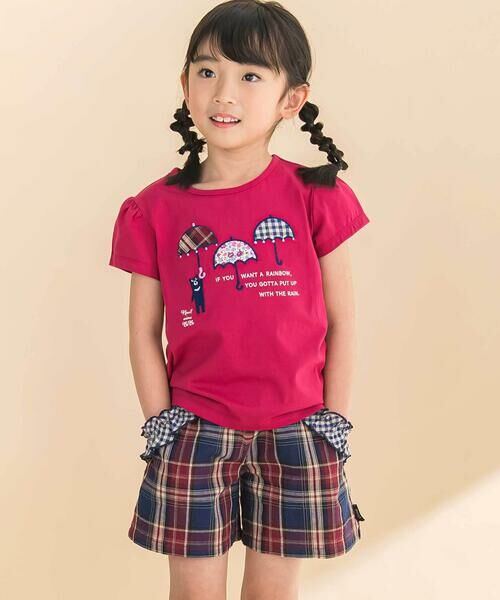 Noeil aime BeBe / ノイユ エーム べべ ミニ・ひざ丈スカート | 【お揃い】花柄チェックポケットフリルキュロット(90~130cm) | 詳細12