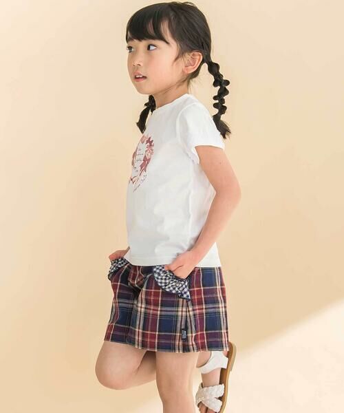 Noeil aime BeBe / ノイユ エーム べべ ミニ・ひざ丈スカート | 【お揃い】花柄チェックポケットフリルキュロット(90~130cm) | 詳細13