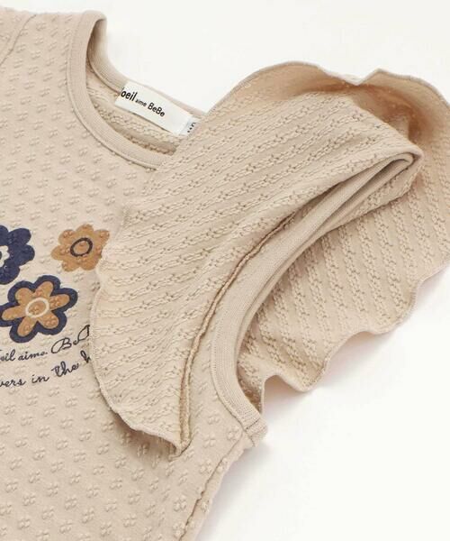 Noeil aime BeBe / ノイユ エーム べべ Tシャツ | フレアスリーブお花プリント半袖Tシャツ(80~130cm) | 詳細13