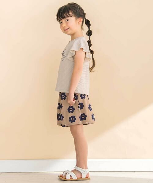 Noeil aime BeBe / ノイユ エーム べべ Tシャツ | フレアスリーブお花プリント半袖Tシャツ(80~130cm) | 詳細6