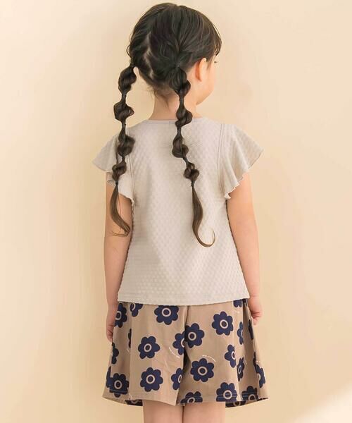 Noeil aime BeBe / ノイユ エーム べべ Tシャツ | フレアスリーブお花プリント半袖Tシャツ(80~130cm) | 詳細7