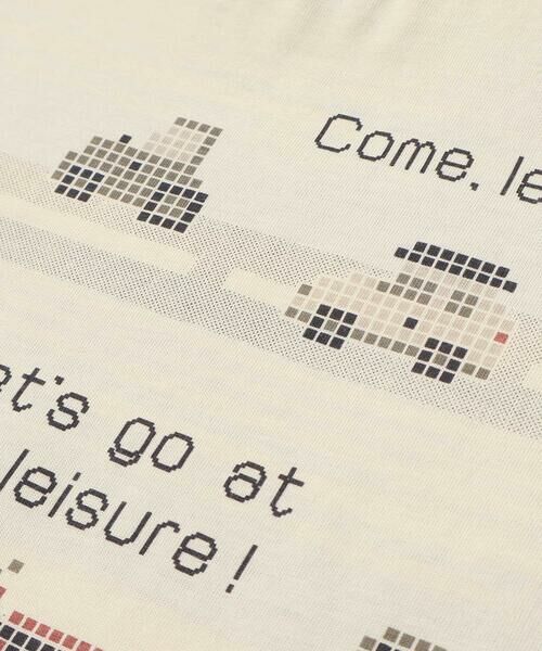 Noeil aime BeBe / ノイユ エーム べべ Tシャツ | ボーダー切り替え車プリント半袖Tシャツ(80~120cm) | 詳細11