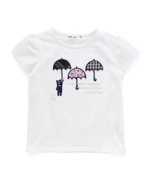 Noeil aime BeBe / ノイユ エーム べべ Tシャツ | 【お揃い】天竺花柄チェックパッチパフスリーブ半袖Tシャツ(80~130cm) | 詳細4