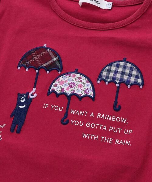 Noeil aime BeBe / ノイユ エーム べべ Tシャツ | 【お揃い】天竺花柄チェックパッチパフスリーブ半袖Tシャツ(80~130cm) | 詳細12