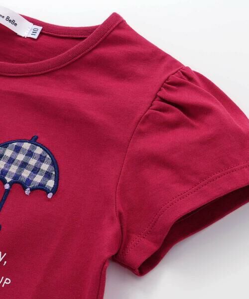 Noeil aime BeBe / ノイユ エーム べべ Tシャツ | 【お揃い】天竺花柄チェックパッチパフスリーブ半袖Tシャツ(80~130cm) | 詳細15