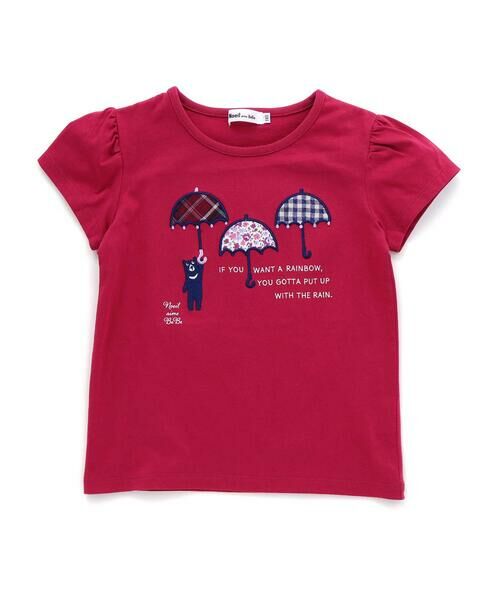 Noeil aime BeBe / ノイユ エーム べべ Tシャツ | 【お揃い】天竺花柄チェックパッチパフスリーブ半袖Tシャツ(80~130cm) | 詳細9