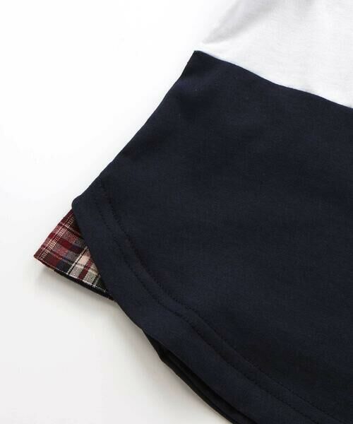 Noeil aime BeBe / ノイユ エーム べべ Tシャツ | 袖チェック配色半袖Tシャツ(80~130cm) | 詳細10