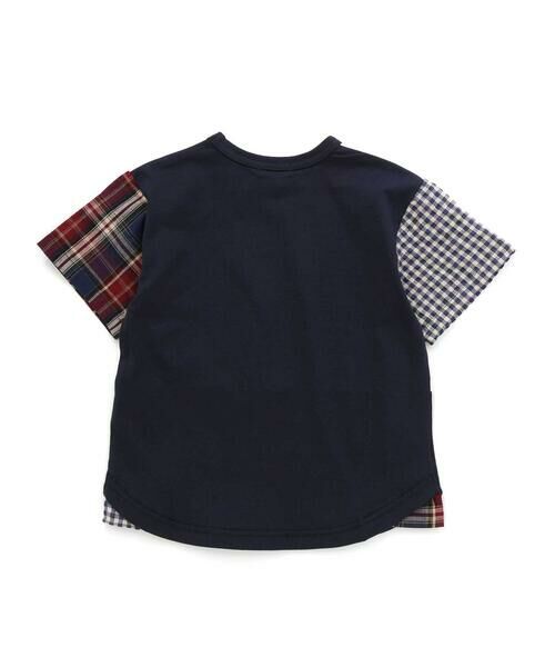 Noeil aime BeBe / ノイユ エーム べべ Tシャツ | 袖チェック配色半袖Tシャツ(80~130cm) | 詳細6