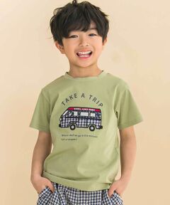 Noeil aime BeBe / ノイユ エーム べべ Tシャツ | 天竺クルマパッチ刺しゅう半袖Tシャツ(80~130cm)