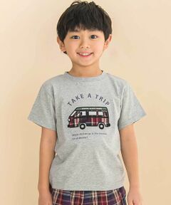 Noeil aime BeBe / ノイユ エーム べべ Tシャツ | 天竺クルマパッチ刺しゅう半袖Tシャツ(80~130cm)