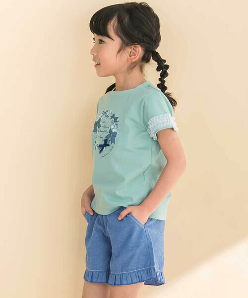 Noeil aime BeBe / ノイユ エーム べべ Tシャツ | 天竺袖フリルリボンプリント半袖Tシャツ(80~130cm) | 詳細7