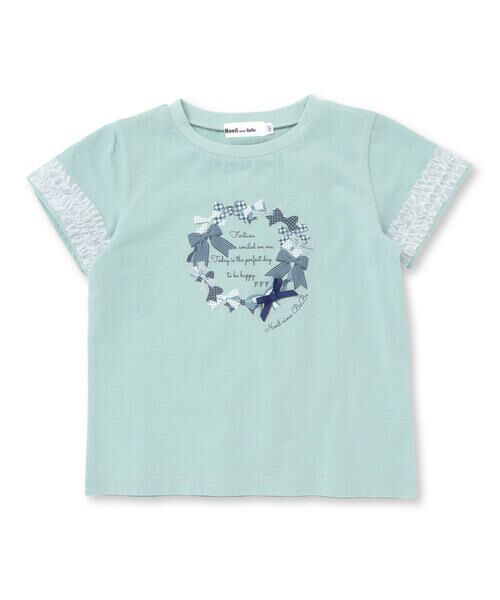 Noeil aime BeBe / ノイユ エーム べべ Tシャツ | 天竺袖フリルリボンプリント半袖Tシャツ(80~130cm) | 詳細8
