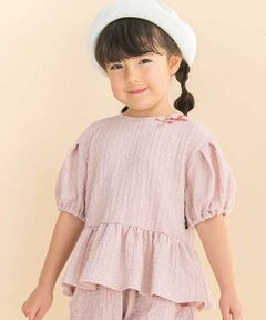 Noeil aime BeBe / ノイユ エーム べべ Tシャツ | ふくれジャガードバルーン袖Tシャツ(90~130cm)