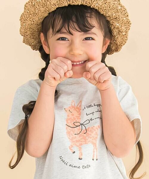 Noeil aime BeBe / ノイユ エーム べべ Tシャツ | 天竺水玉アルパカ半袖Tシャツ(80~130cm) | 詳細2