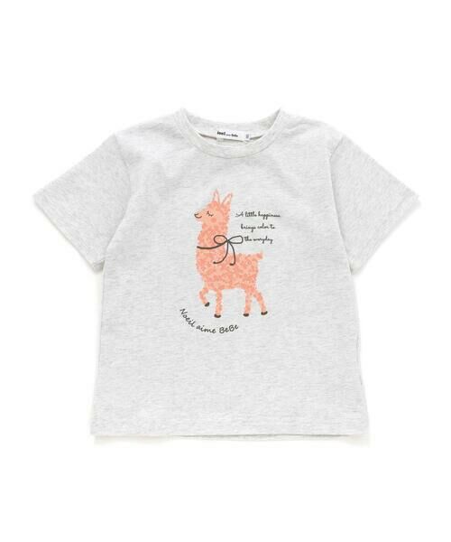 Noeil aime BeBe / ノイユ エーム べべ Tシャツ | 天竺水玉アルパカ半袖Tシャツ(80~130cm) | 詳細4