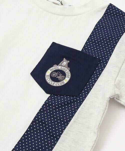 Noeil aime BeBe / ノイユ エーム べべ Tシャツ | 天竺縦配色切り替え半袖Tシャツ(80~130cm) | 詳細8