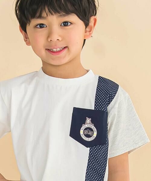 Noeil aime BeBe / ノイユ エーム べべ Tシャツ | 天竺縦配色切り替え半袖Tシャツ(80~130cm) | 詳細2