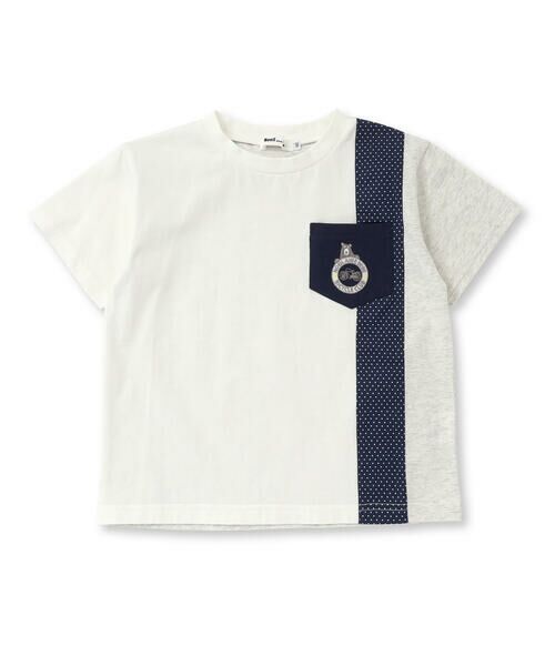 Noeil aime BeBe / ノイユ エーム べべ Tシャツ | 天竺縦配色切り替え半袖Tシャツ(80~130cm) | 詳細5