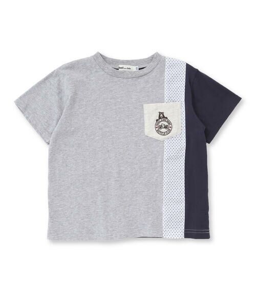 Noeil aime BeBe / ノイユ エーム べべ Tシャツ | 天竺縦配色切り替え半袖Tシャツ(80~130cm) | 詳細16