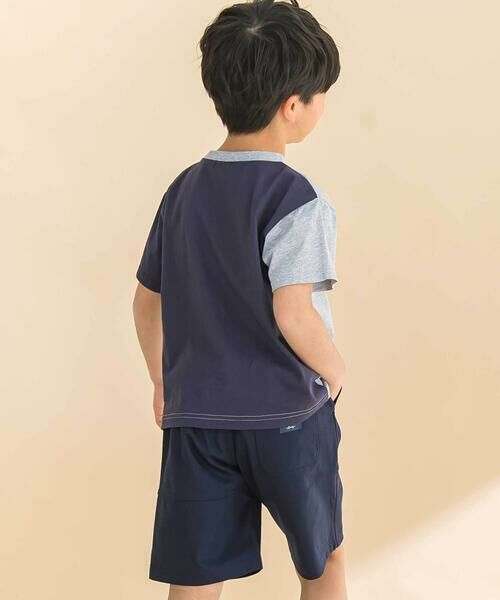 Noeil aime BeBe / ノイユ エーム べべ Tシャツ | 天竺縦配色切り替え半袖Tシャツ(80~130cm) | 詳細15