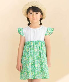 Noeil aime BeBe / ノイユ エーム べべ ミニ丈・ひざ丈ワンピース | 【お揃い】水彩花柄プリント天竺ドッキングワンピース(80~130cm)